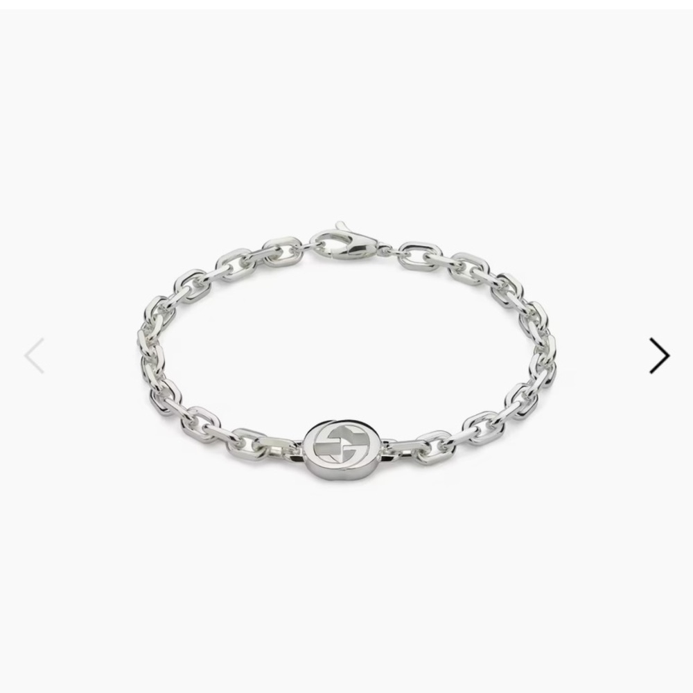Gucci Silver Interlocking G Link Bracelet
